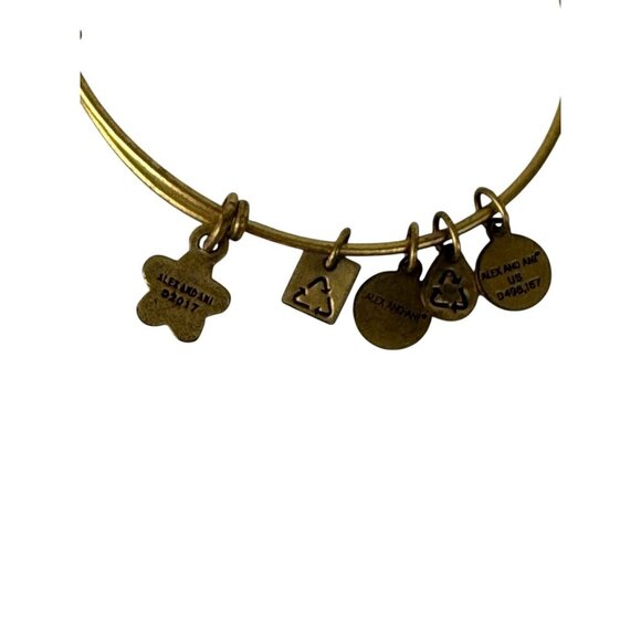 Alex and Ani Star Charm Gold Tone Bangle Braclet Made in the USA - Picture 4 of 5